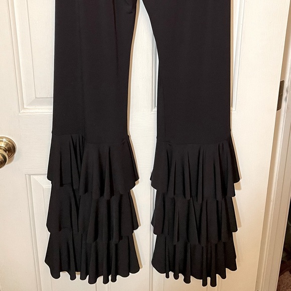 NWOT Julian Chang 3 tier Black Ruffled pants - Picture 12 of 13